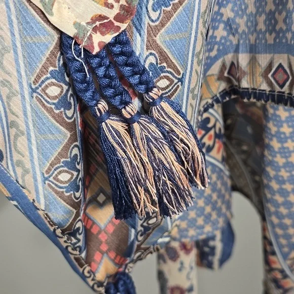 {Vincente} Women's Paisley Print Tunic Duster - Size Medium - Picture 13 of 16